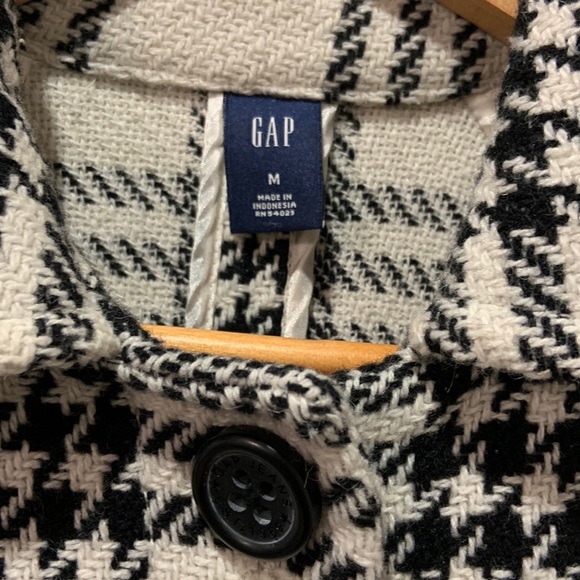 Ivory & Black pea coat - women’s M - Gap - Picture 2 of 6